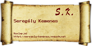 Seregély Kemenes névjegykártya
