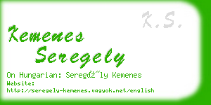 kemenes seregely business card
